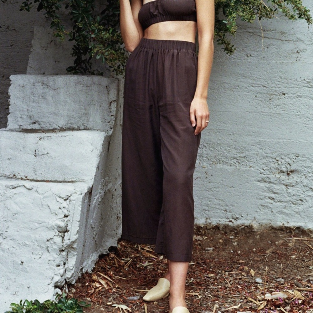 ❌❌ SOLD ❌❌ Ozma Cotton Silk Wide Leg Crop